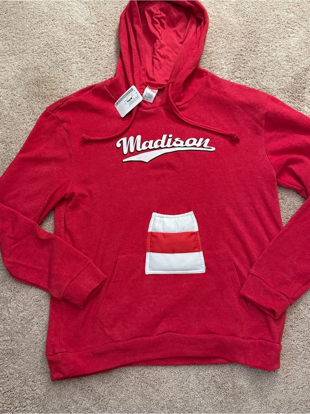NWT Madison Wisconsin Badgers Brew City Hoodie Sweatshirt Tailgate Beer Pocket